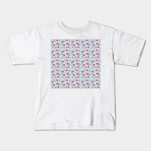 Tropical Flowers Watercolor Pattern Kids T-Shirt